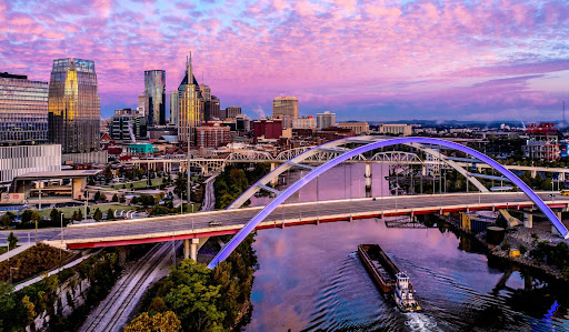 aeiral photo of downtown Nashville